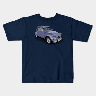 Citroen 2CV in purple Kids T-Shirt